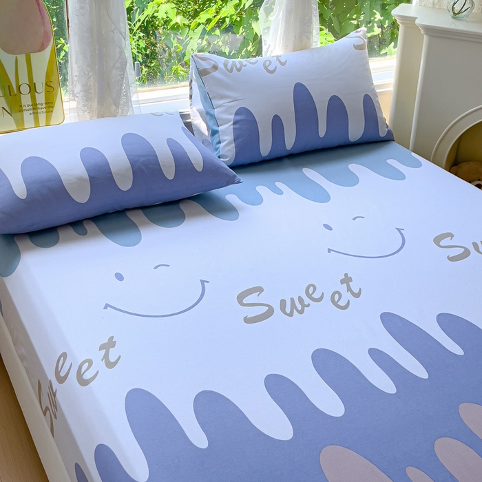 91家纺网 家纺一手货源 找家纺 金鑫汇家纺 2026新款13070全棉单品套件系列-成人床：A版单床笠 奶油粉