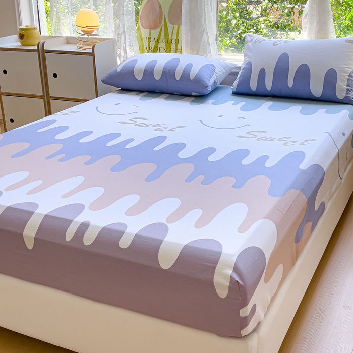 91家纺网 家纺一手货源 找家纺 金鑫汇家纺 2026新款13070全棉单品套件系列-成人床：A版单床笠 奶油粉