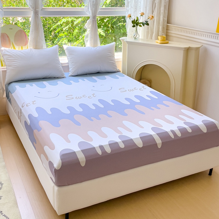 91家纺网 家纺一手货源 找家纺 金鑫汇家纺 2026新款13070全棉单品套件系列-成人床：A版单床笠 奶油粉