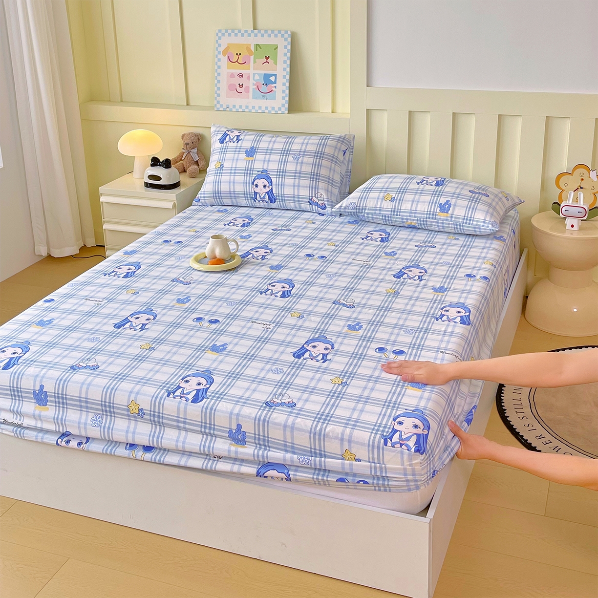 91家纺网 家纺一手货源 找家纺 金鑫汇家纺 2026新款13070全棉单品套件系列-成人床：A版单床笠 谦逊敖丙