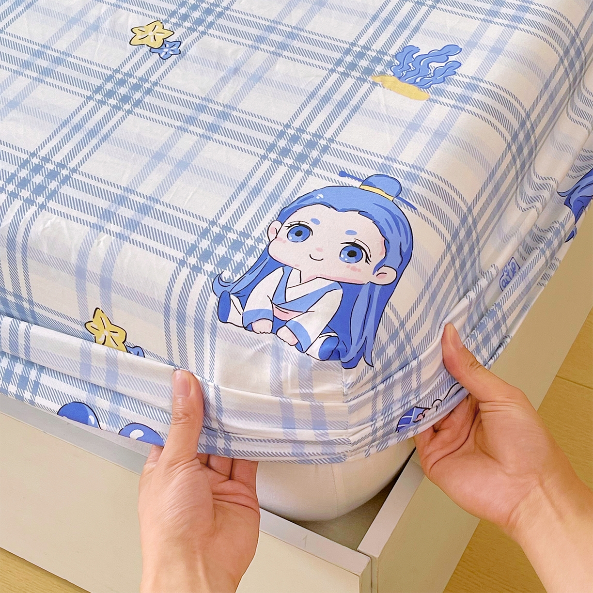 91家纺网 家纺一手货源 找家纺 金鑫汇家纺 2026新款13070全棉单品套件系列-成人床：A版单床笠 谦逊敖丙