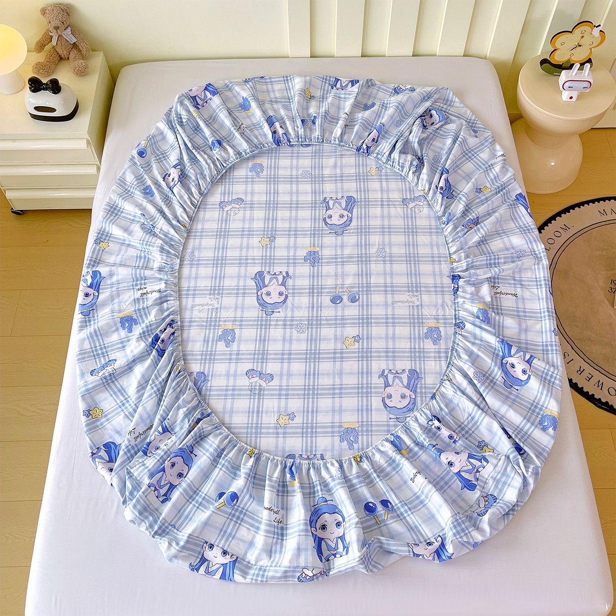 91家纺网 家纺一手货源 找家纺 金鑫汇家纺 2026新款13070全棉单品套件系列-成人床：A版单床笠 谦逊敖丙