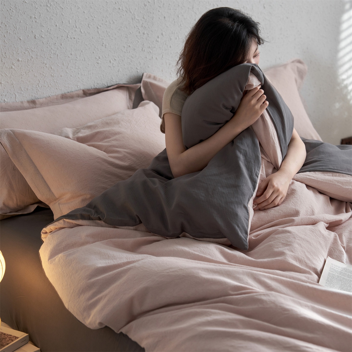 91家纺网 家纺一手货源 找家纺 （总）笙意家纺 2025新款全棉A版棉麻B版13372四件套-云缦系列