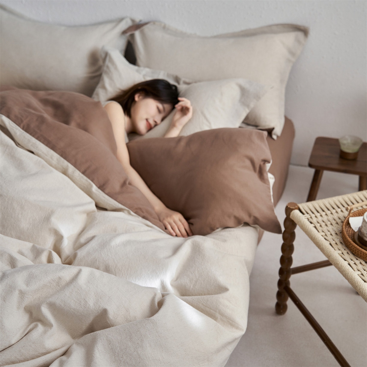 91家纺网 家纺一手货源 找家纺 （总）笙意家纺 2025新款全棉A版棉麻B版13372四件套-云缦系列