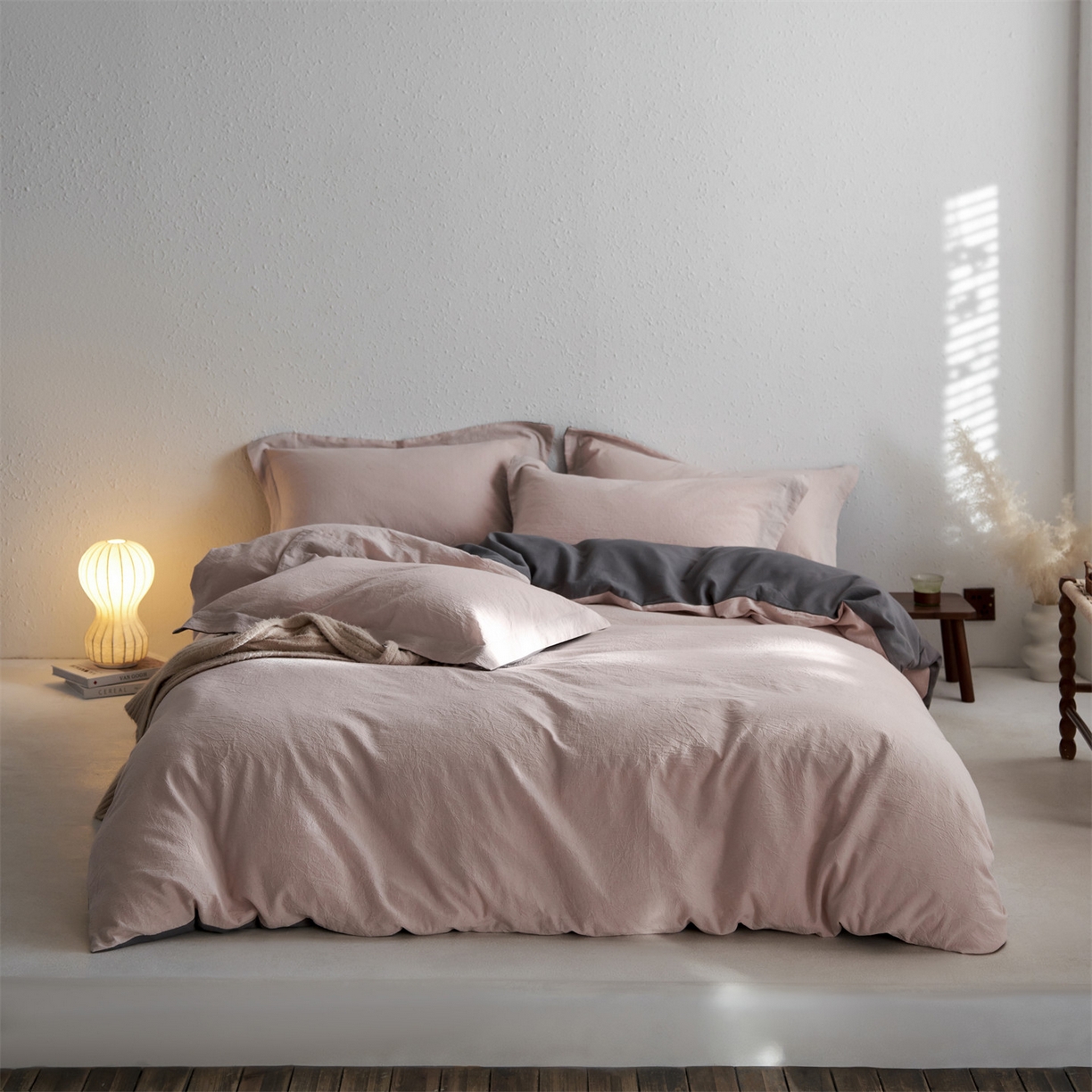 91家纺网 家纺一手货源 找家纺 （总）笙意家纺 2025新款全棉A版棉麻B版13372四件套-云缦系列