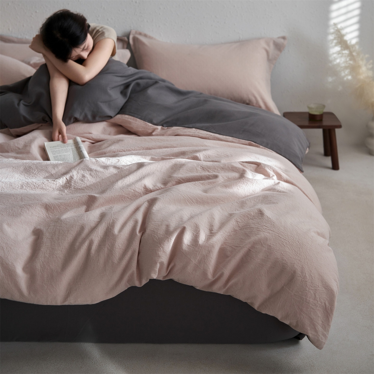 91家纺网 家纺一手货源 找家纺 （总）笙意家纺 2025新款全棉A版棉麻B版13372四件套-云缦系列