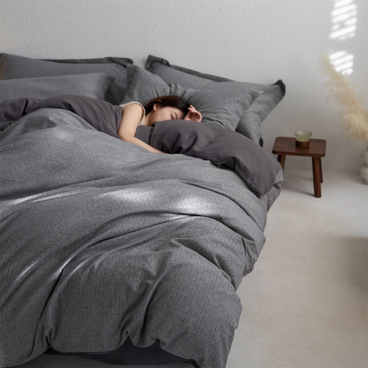 91家纺网 家纺一手货源 找家纺 （总）笙意家纺 2025新款全棉A版棉麻B版13372四件套-云缦系列