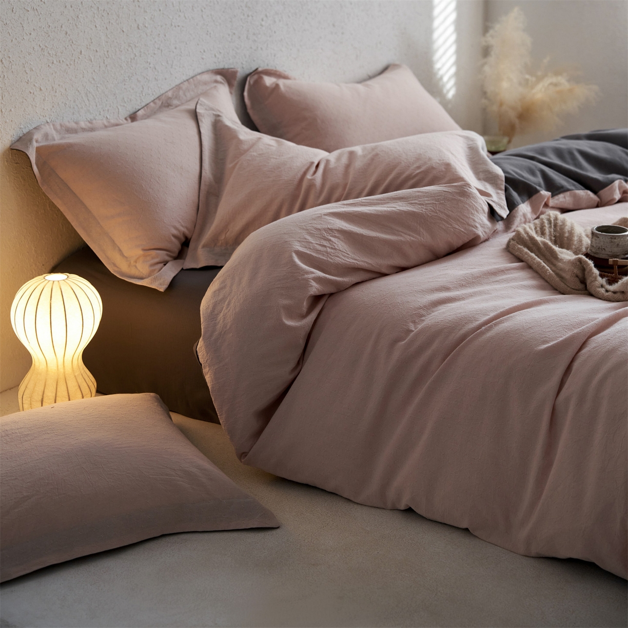 91家纺网 家纺一手货源 找家纺 （总）笙意家纺 2025新款全棉A版棉麻B版13372四件套-云缦系列