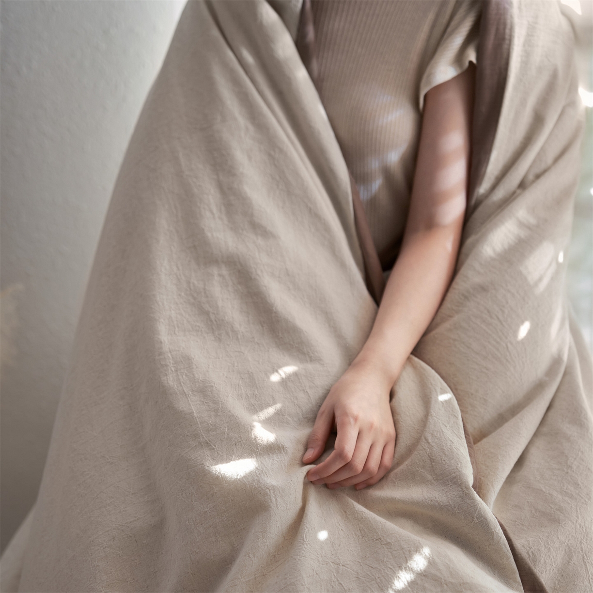 91家纺网 家纺一手货源 找家纺 笙意家纺 2025新款全棉A版棉麻B版13372四件套-云缦系列 云缦米