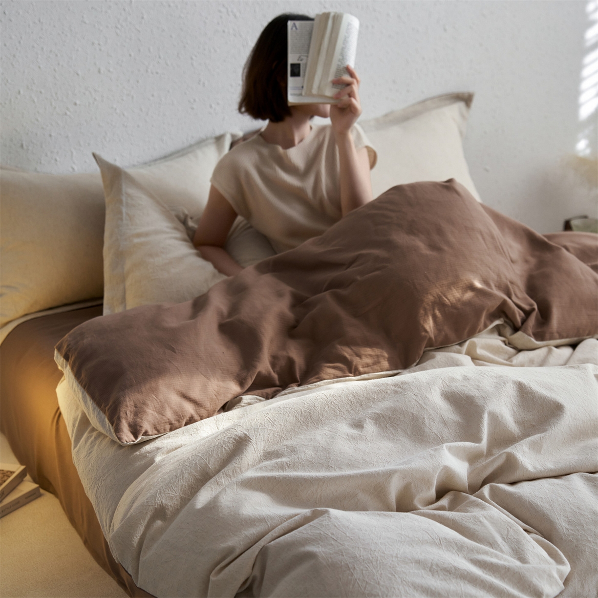 91家纺网 家纺一手货源 找家纺 笙意家纺 2025新款全棉A版棉麻B版13372四件套-云缦系列 云缦米