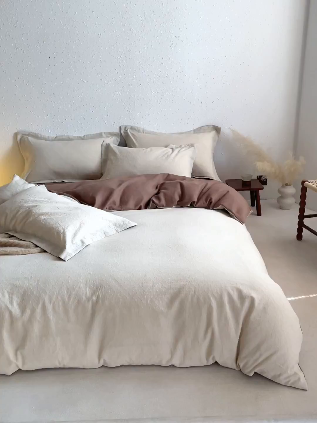 91家纺网 家纺一手货源 找家纺 笙意家纺 2025新款全棉A版棉麻B版13372四件套-云缦系列 云缦米