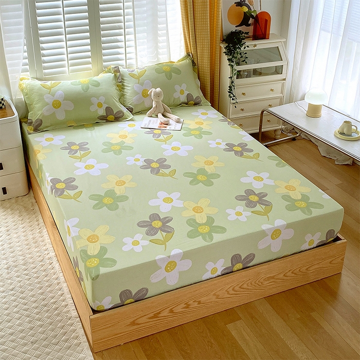 91家纺网 家纺一手货源 找家纺 金鑫汇家纺 2026新款13070全棉单品套件系列-成人床：A版单床笠 五彩缤纷