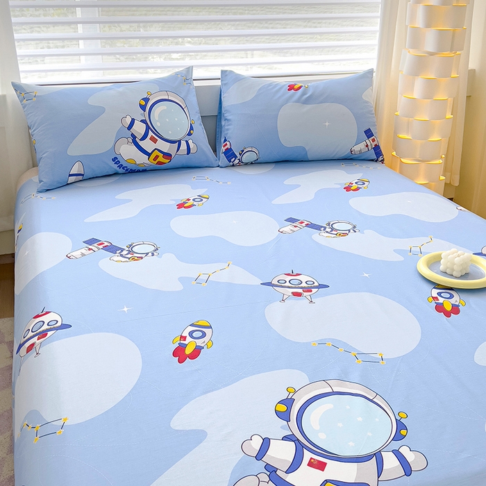 91家纺网 家纺一手货源 找家纺 金鑫汇家纺 2026新款13070全棉单品套件系列-成人床：A版单床笠 星际穿越