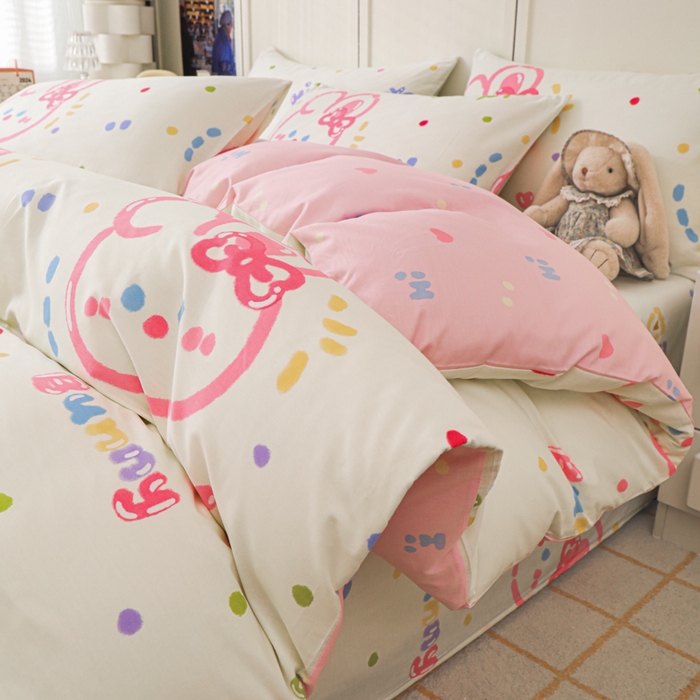 91家纺网 家纺一手货源 找家纺 金鑫汇家纺 2026新款13070全棉单品套件系列-单品：单被套 奇趣小兔