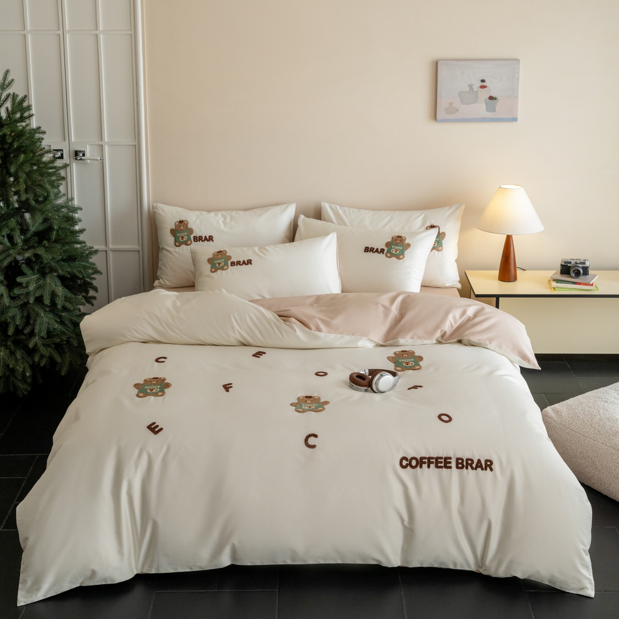 FORTWO家纺原创设计（FOR TWO家纺） 2026新款50长绒棉卡通毛巾绣系列四件套 会员-20（券前）基础价不低于小号268元 中号348元，大号388元 床笠加10元 奶油小熊