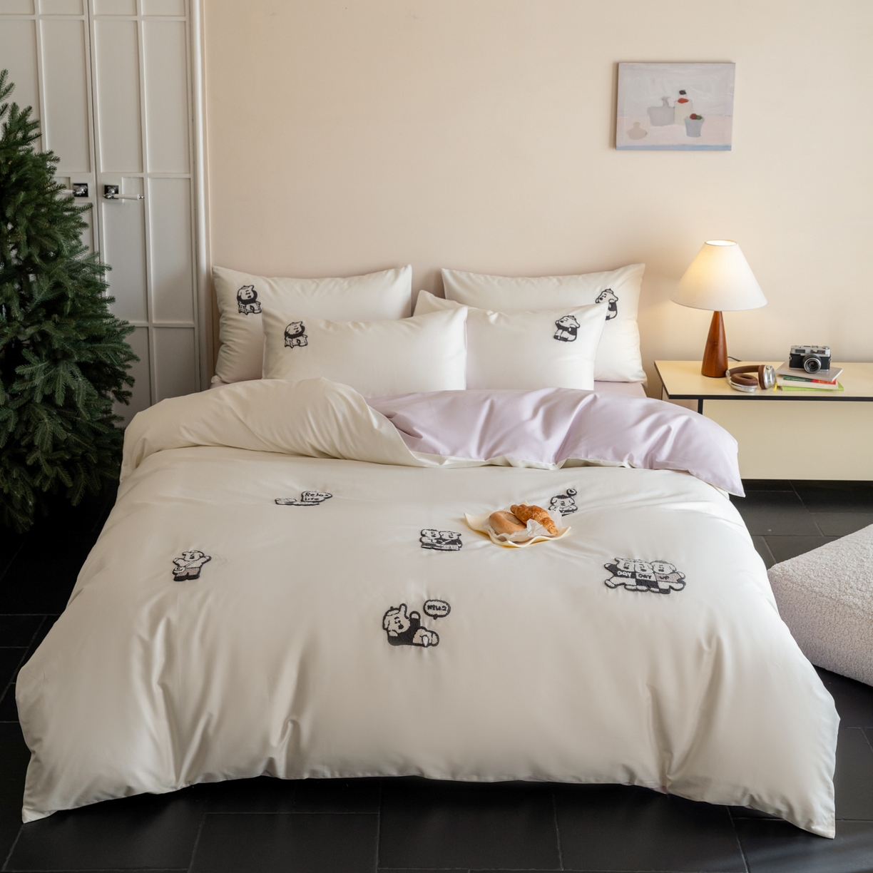 FORTWO家纺原创设计（FOR TWO家纺） 2026新款50长绒棉卡通毛巾绣系列四件套 会员-20（券前）基础价不低于小号268元 中号348元，大号388元 床笠加10元 抱抱熊