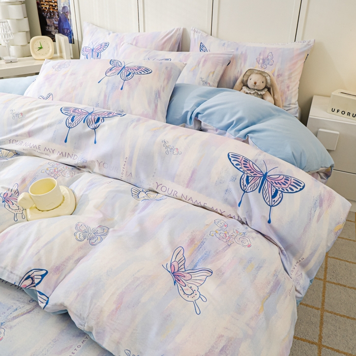 91家纺网 家纺一手货源 找家纺 金鑫汇家纺 2026新款13070全棉单品套件系列-单品：单被套 梦蝶