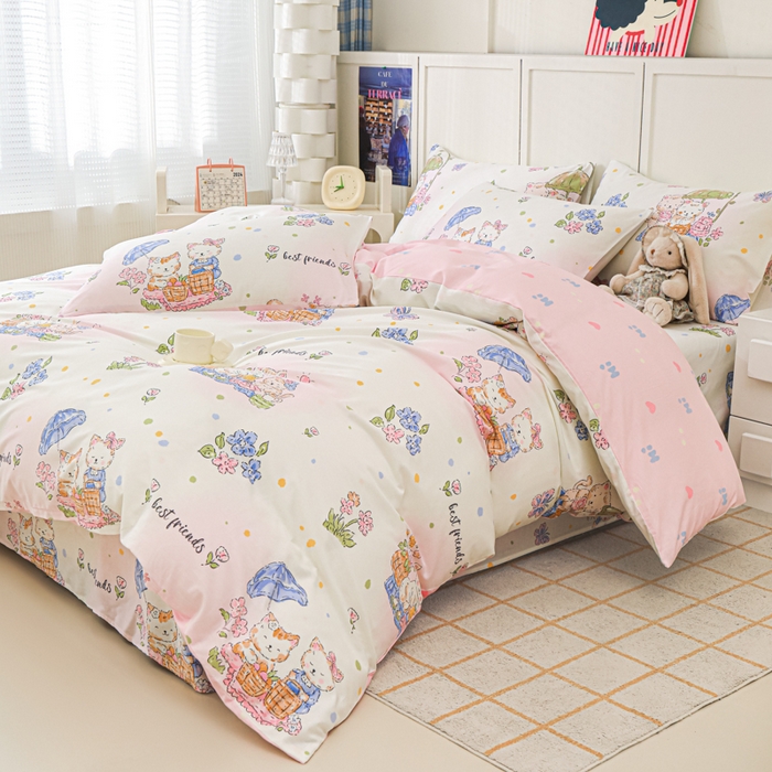 91家纺网 家纺一手货源 找家纺 金鑫汇家纺 2026新款13070全棉单品套件系列-单品：单被套 喵喵日记