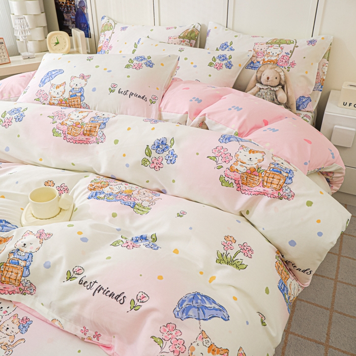 91家纺网 家纺一手货源 找家纺 金鑫汇家纺 2026新款13070全棉单品套件系列-单品：单被套 喵喵日记