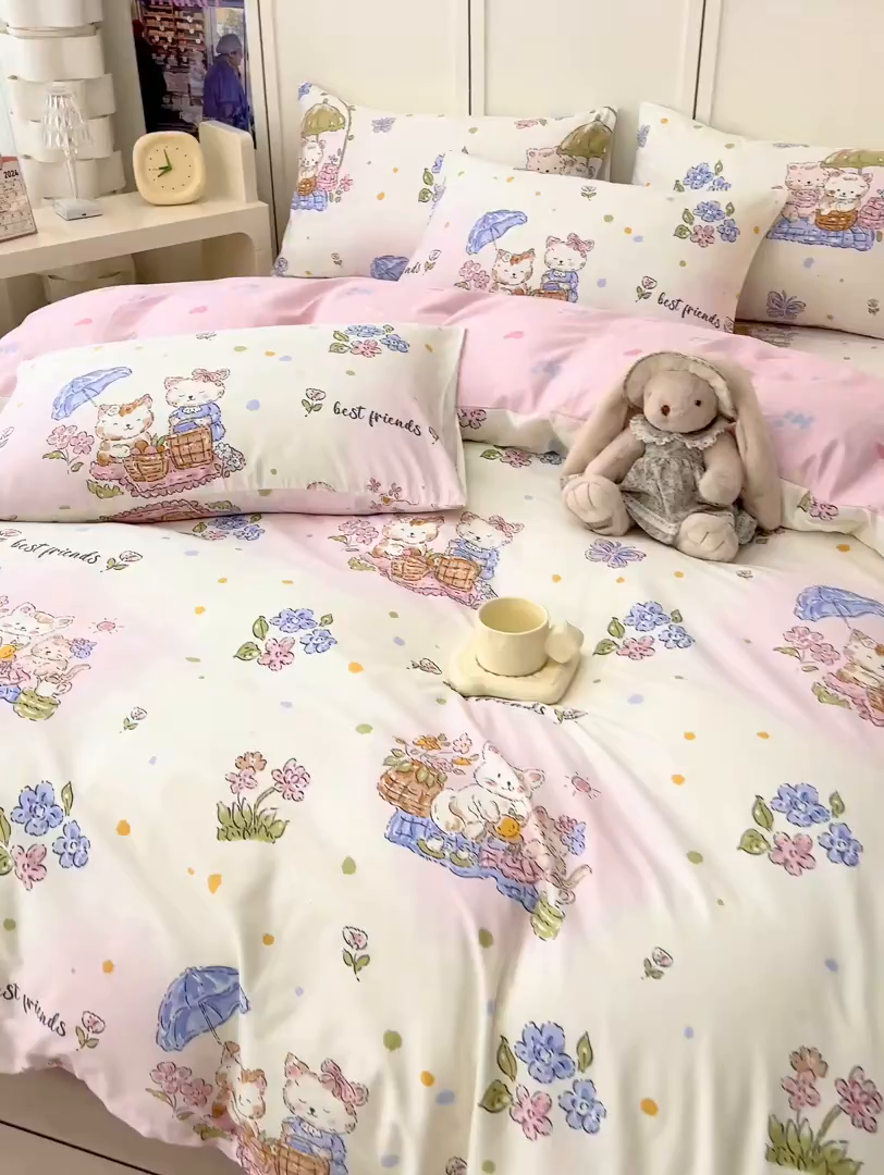 91家纺网 家纺一手货源 找家纺 金鑫汇家纺 2026新款13070全棉单品套件系列-单品：单被套 喵喵日记