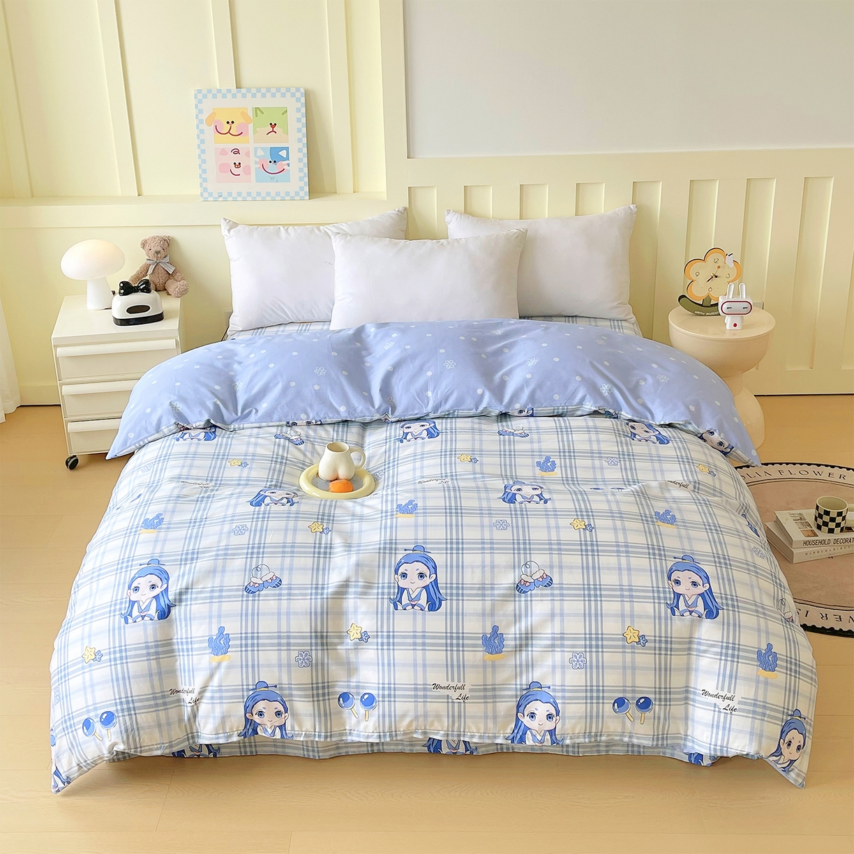 91家纺网 家纺一手货源 找家纺 金鑫汇家纺 2026新款13070全棉单品套件系列-单品：单被套 谦逊敖丙