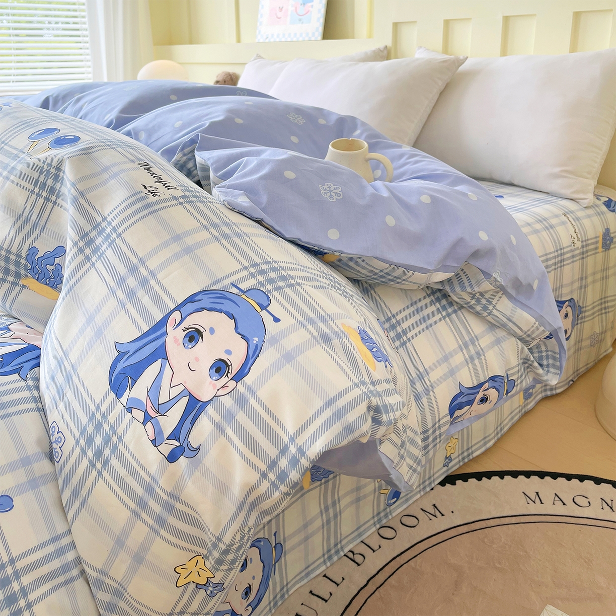 91家纺网 家纺一手货源 找家纺 金鑫汇家纺 2026新款13070全棉单品套件系列-单品：单被套 谦逊敖丙