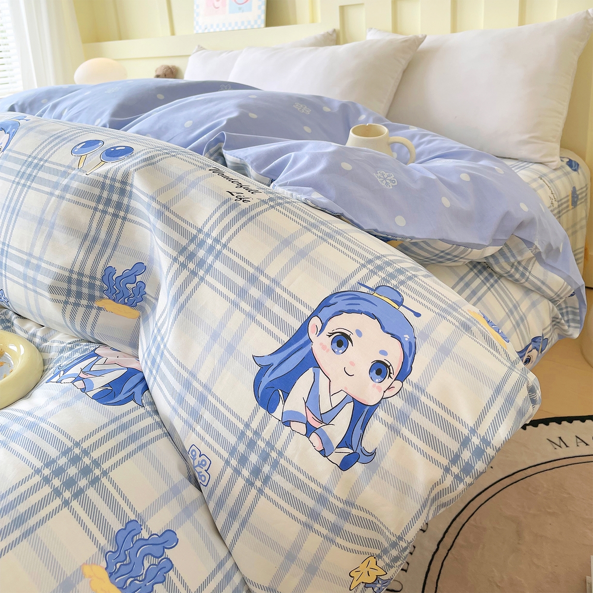 91家纺网 家纺一手货源 找家纺 金鑫汇家纺 2026新款13070全棉单品套件系列-单品：单被套 谦逊敖丙