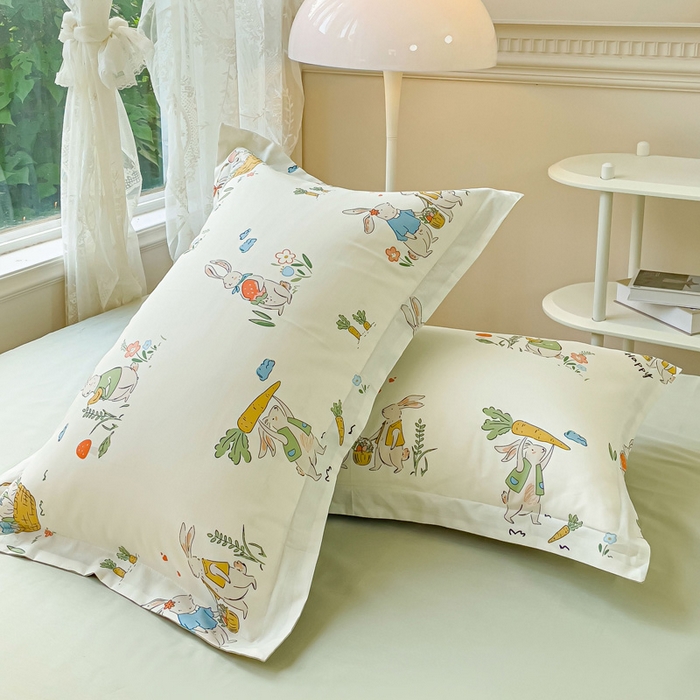 91家纺网 家纺一手货源 找家纺 金鑫汇家纺 2026新款13070全棉单品套件系列-单品：单被套 收获满满绿色