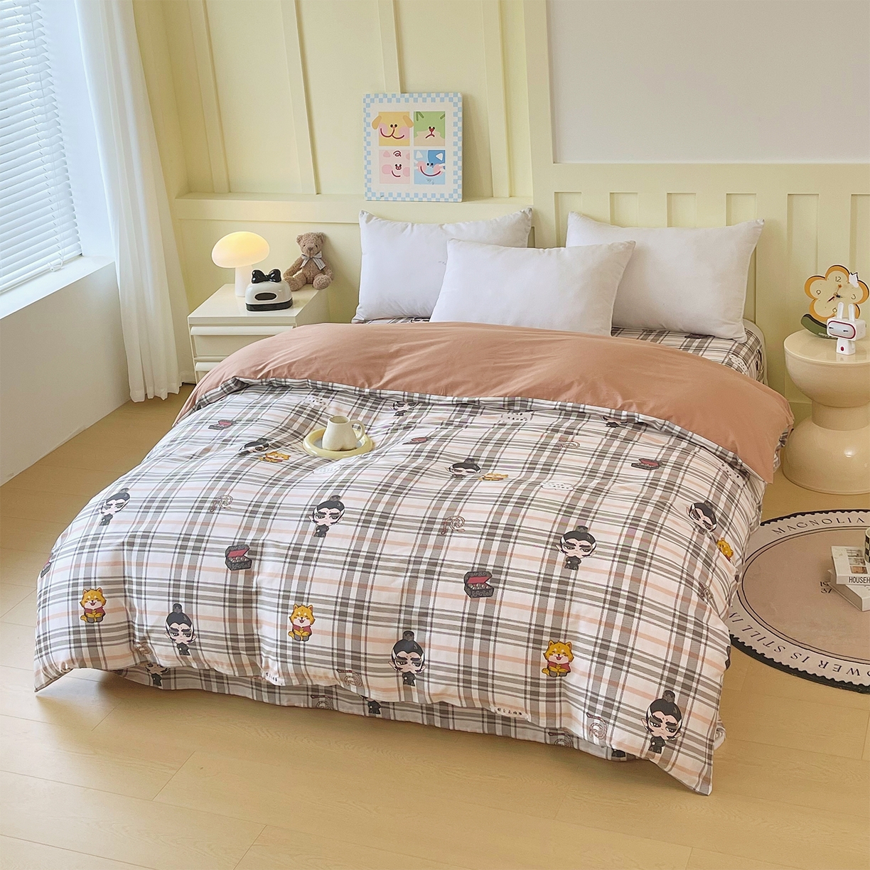 91家纺网 家纺一手货源 找家纺 金鑫汇家纺 2026新款13070全棉单品套件系列-单品：单被套 无畏申公豹-咖