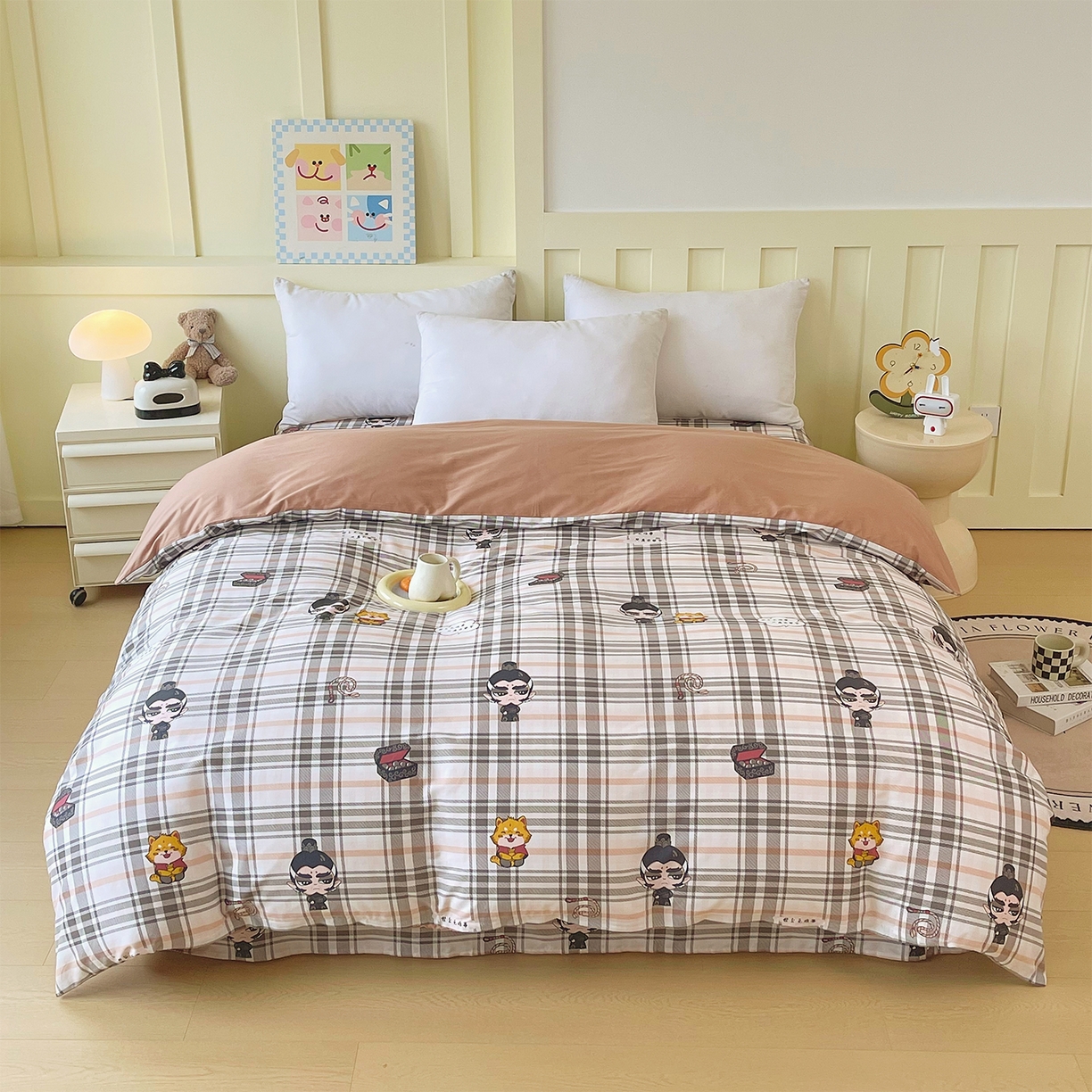 91家纺网 家纺一手货源 找家纺 金鑫汇家纺 2026新款13070全棉单品套件系列-单品：单被套 无畏申公豹-咖