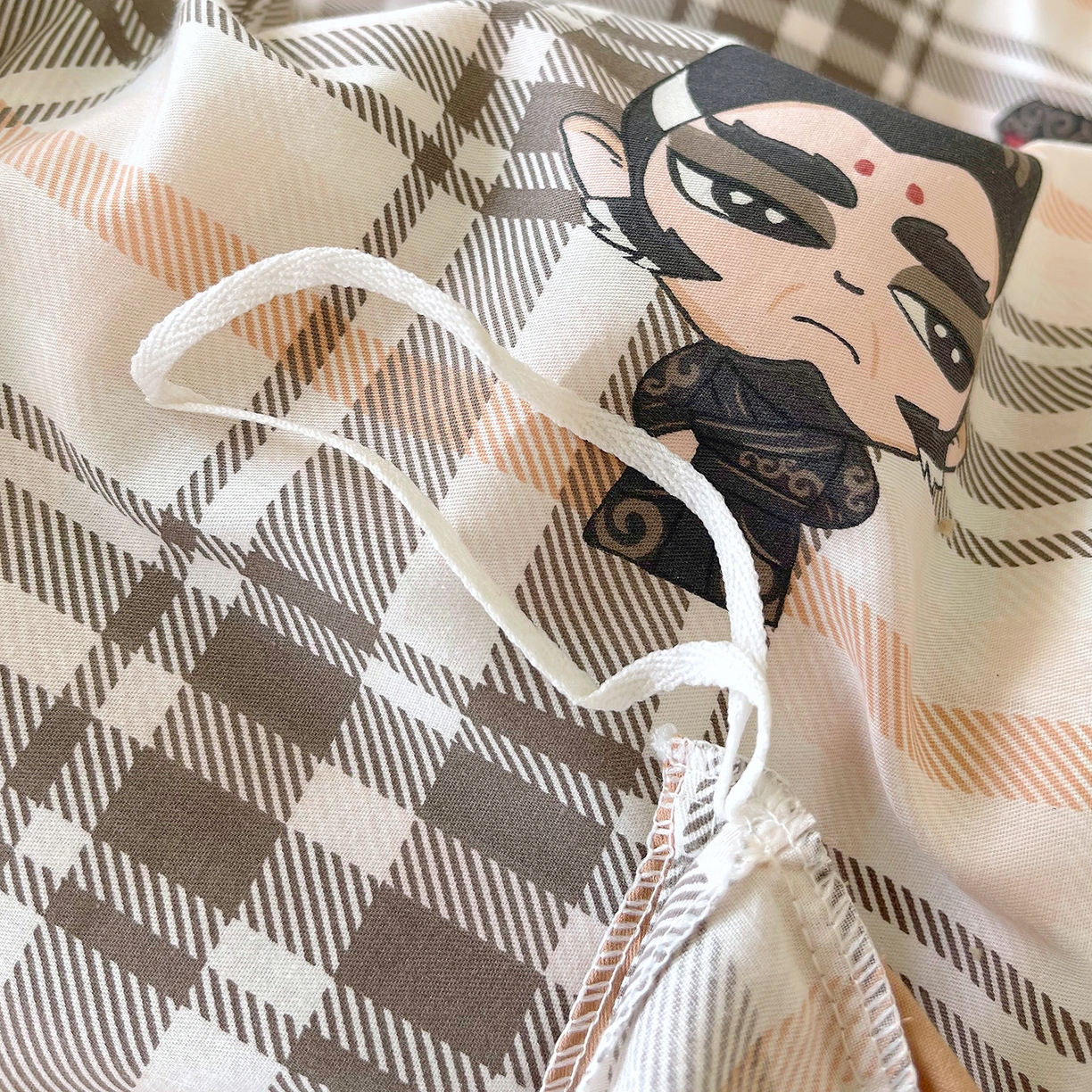 91家纺网 家纺一手货源 找家纺 金鑫汇家纺 2026新款13070全棉单品套件系列-单品：单被套 无畏申公豹-咖