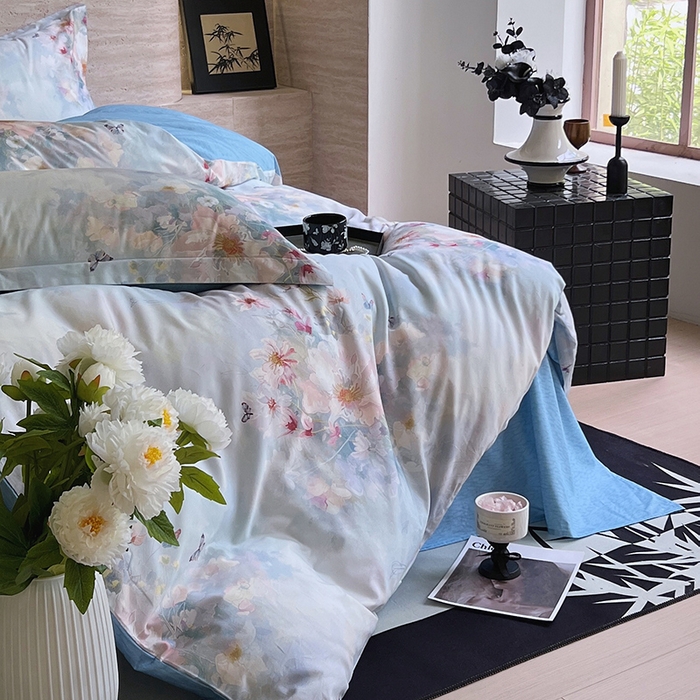 91家纺网 家纺一手货源 找家纺 金鑫汇家纺 2026新款13070全棉单品套件系列-单品：单被套 雾里寻花