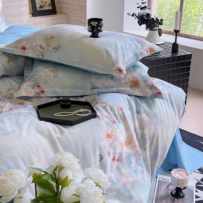 91家纺网 家纺一手货源 找家纺 金鑫汇家纺 2026新款13070全棉单品套件系列-单品：单被套 雾里寻花