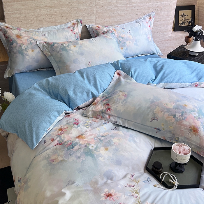 91家纺网 家纺一手货源 找家纺 金鑫汇家纺 2026新款13070全棉单品套件系列-单品：单被套 雾里寻花