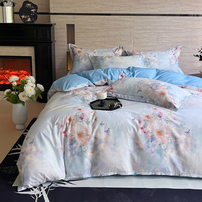 91家纺网 家纺一手货源 找家纺 金鑫汇家纺 2026新款13070全棉单品套件系列-单品：单被套 雾里寻花