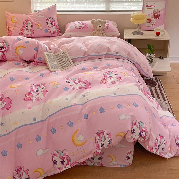 91家纺网 家纺一手货源 找家纺 金鑫汇家纺 2026新款13070全棉单品套件系列-单品：单被套 小马莉儿