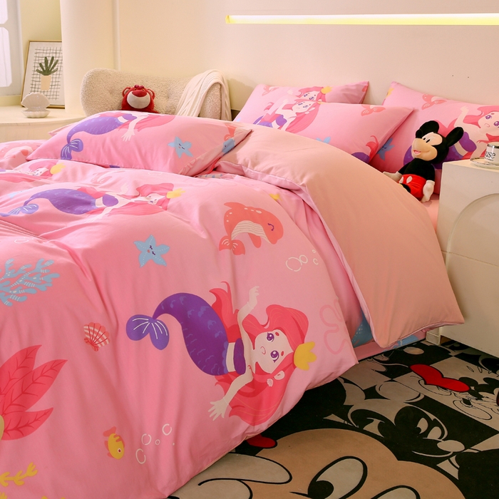 91家纺网 家纺一手货源 找家纺 金鑫汇家纺 2026新款13070全棉单品套件系列-单品：单被套 小美人鱼