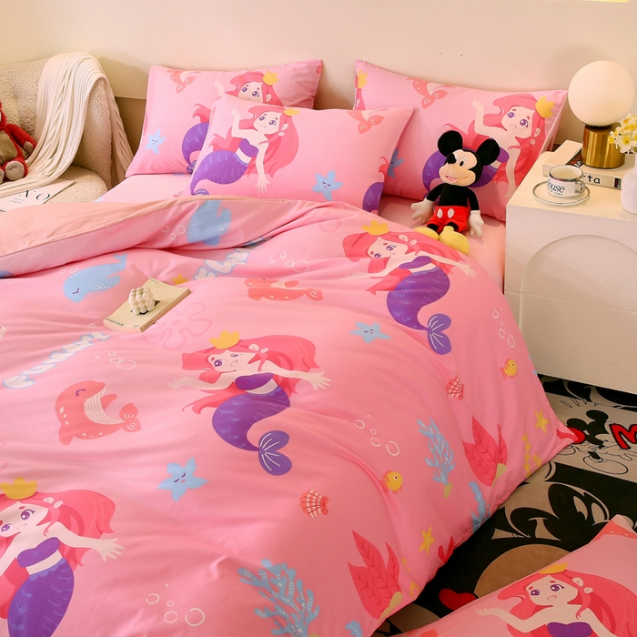 91家纺网 家纺一手货源 找家纺 金鑫汇家纺 2026新款13070全棉单品套件系列-单品：单被套 小美人鱼