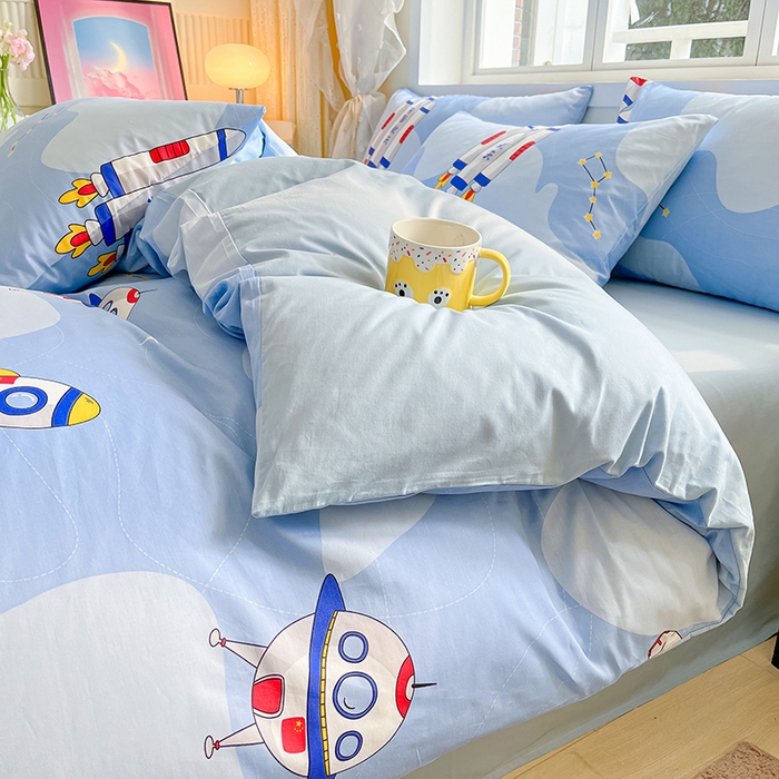 91家纺网 家纺一手货源 找家纺 金鑫汇家纺 2026新款13070全棉单品套件系列-单品：单被套 星际穿越