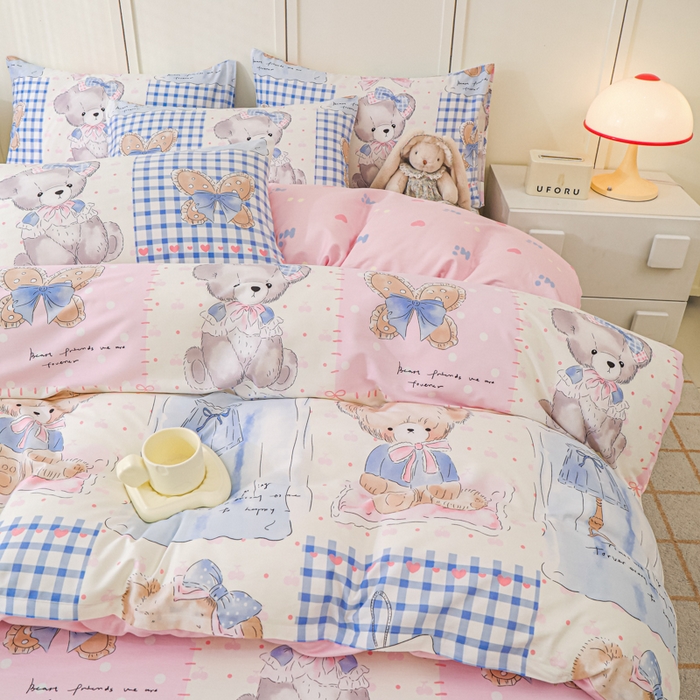 91家纺网 家纺一手货源 找家纺 金鑫汇家纺 2026新款13070全棉单品套件系列-单品：单被套 熊熊精灵