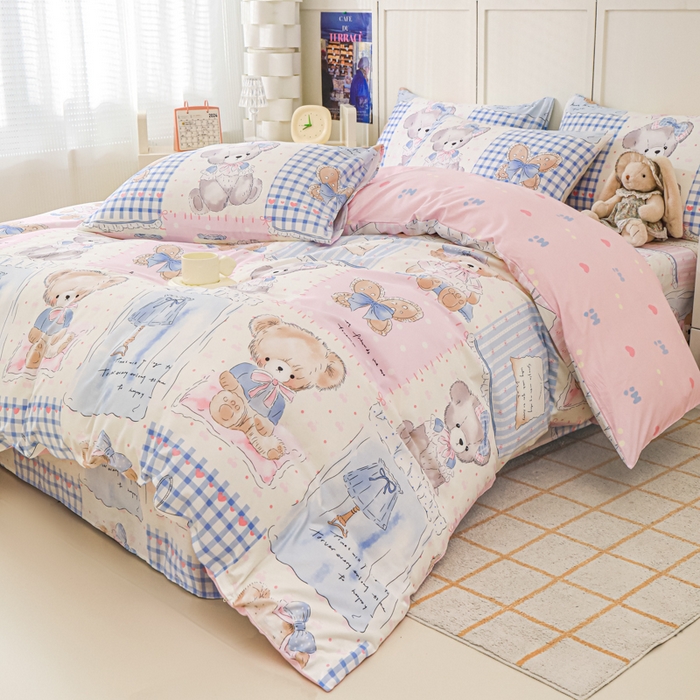 91家纺网 家纺一手货源 找家纺 金鑫汇家纺 2026新款13070全棉单品套件系列-单品：单被套 熊熊精灵