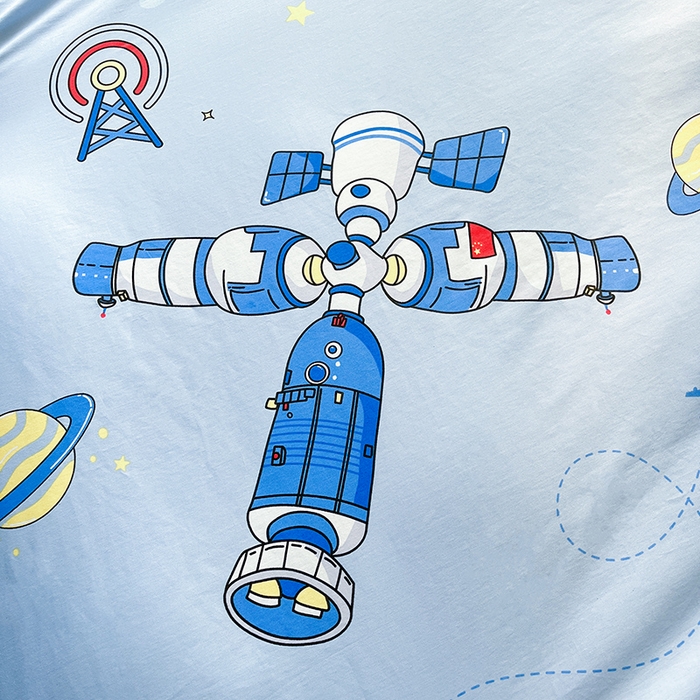 91家纺网 家纺一手货源 找家纺 金鑫汇家纺 2026新款13070全棉单品套件系列-单品：单被套 宇宙奥秘