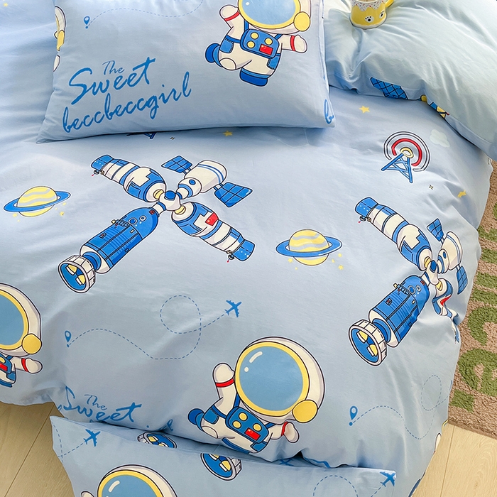 91家纺网 家纺一手货源 找家纺 金鑫汇家纺 2026新款13070全棉单品套件系列-单品：单被套 宇宙奥秘