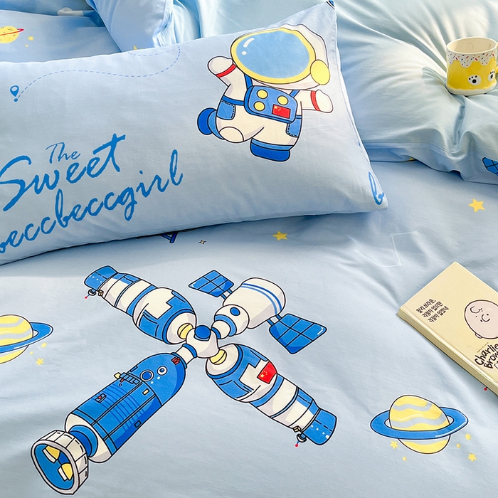 91家纺网 家纺一手货源 找家纺 金鑫汇家纺 2026新款13070全棉单品套件系列-单品：单被套 宇宙奥秘