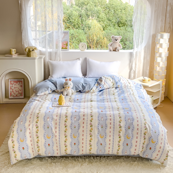 91家纺网 家纺一手货源 找家纺 金鑫汇家纺 2026新款13070全棉单品套件系列-套件：四件套 梨园花香