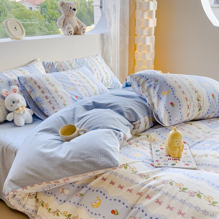 91家纺网 家纺一手货源 找家纺 金鑫汇家纺 2026新款13070全棉单品套件系列-套件：四件套 梨园花香