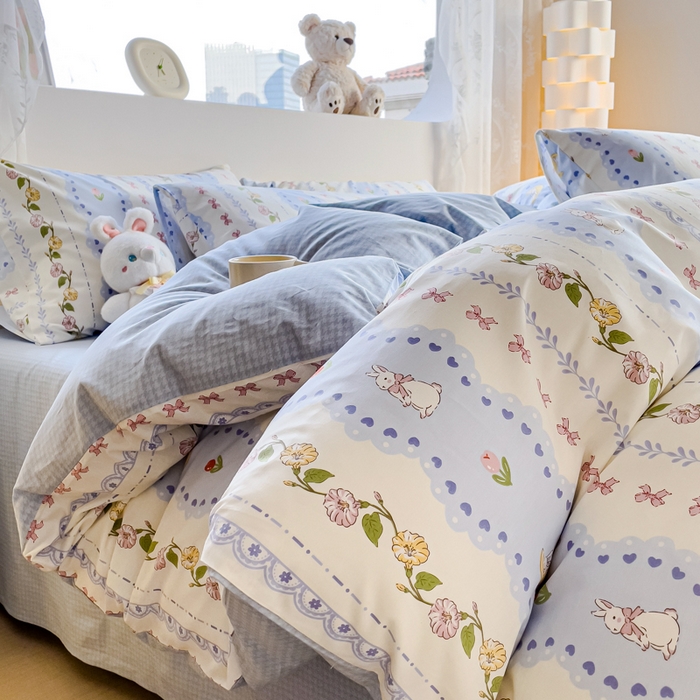 91家纺网 家纺一手货源 找家纺 金鑫汇家纺 2026新款13070全棉单品套件系列-套件：四件套 梨园花香