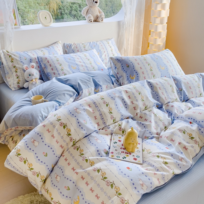 91家纺网 家纺一手货源 找家纺 金鑫汇家纺 2026新款13070全棉单品套件系列-套件：四件套 梨园花香