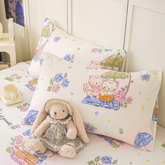 91家纺网 家纺一手货源 找家纺 金鑫汇家纺 2026新款13070全棉单品套件系列-套件：四件套 喵喵日记