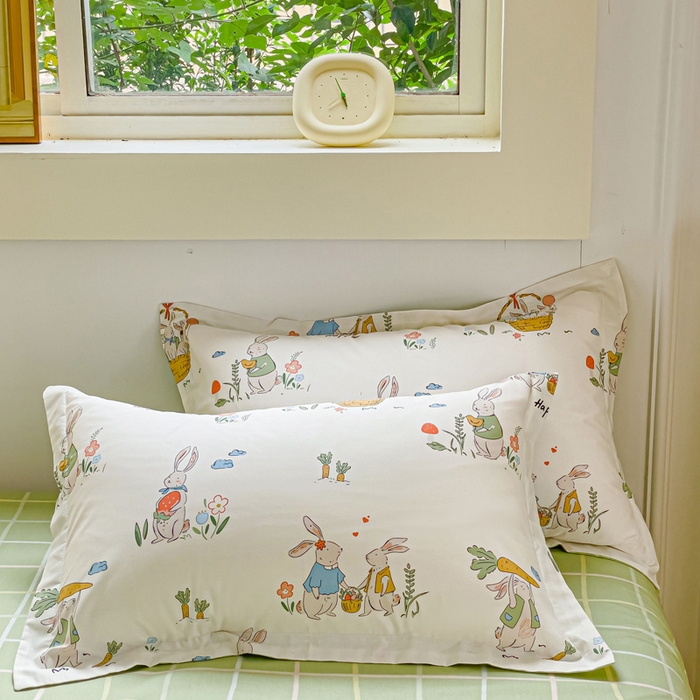 91家纺网 家纺一手货源 找家纺 金鑫汇家纺 2026新款13070全棉单品套件系列-套件：四件套 收获满满绿格